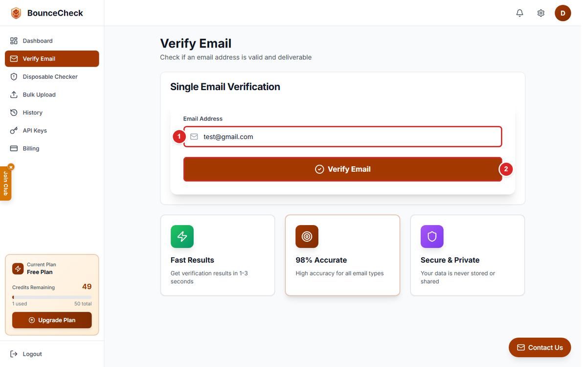 Email address filled in, ready to submit