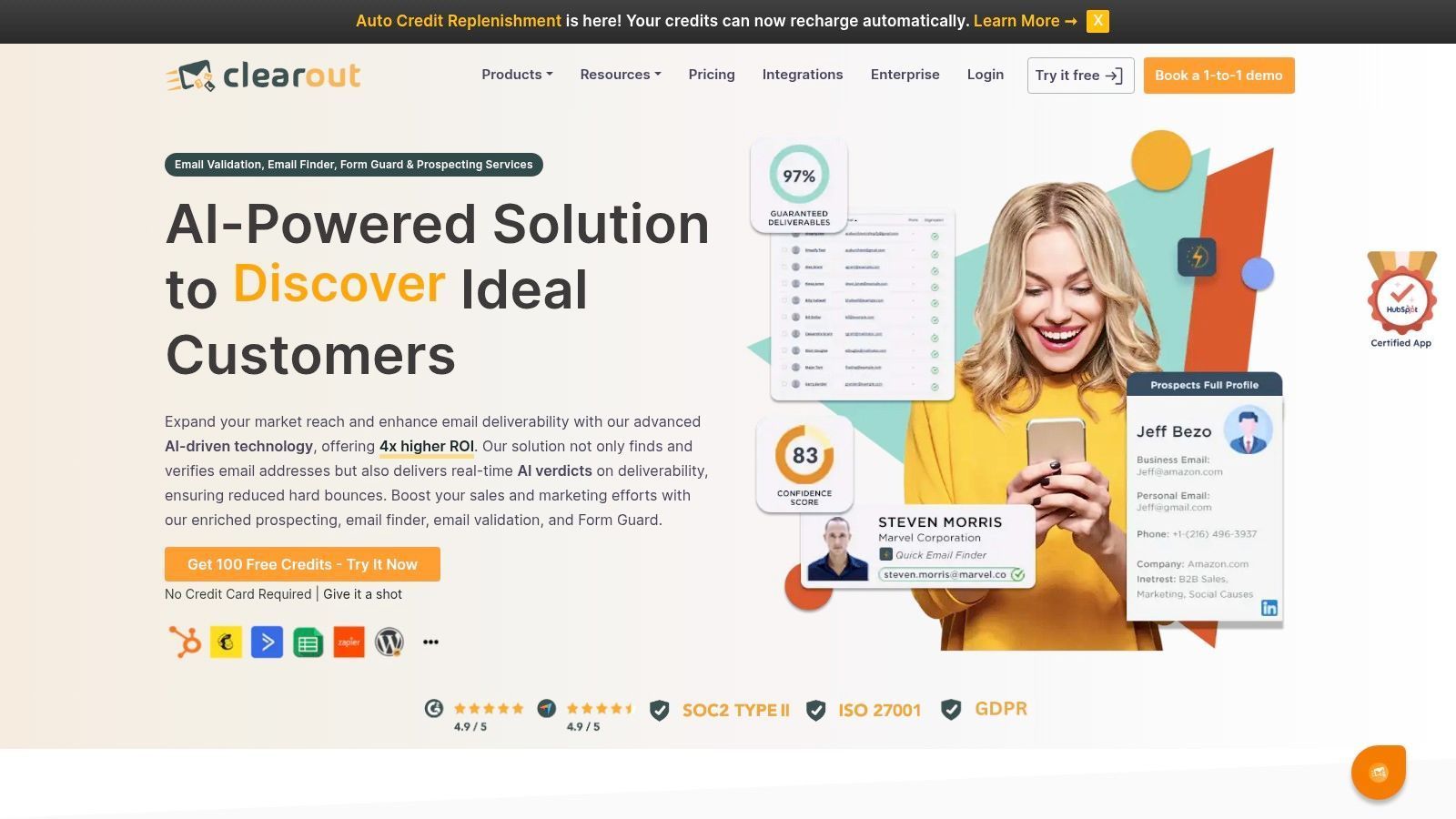 Email verification software dashboard