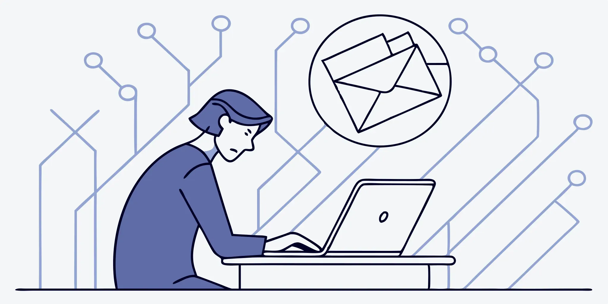 Illustration of a bounced email notification for a 550 status code, similar to the NDR generated when a compromised mailbox forwards mail to a dead address