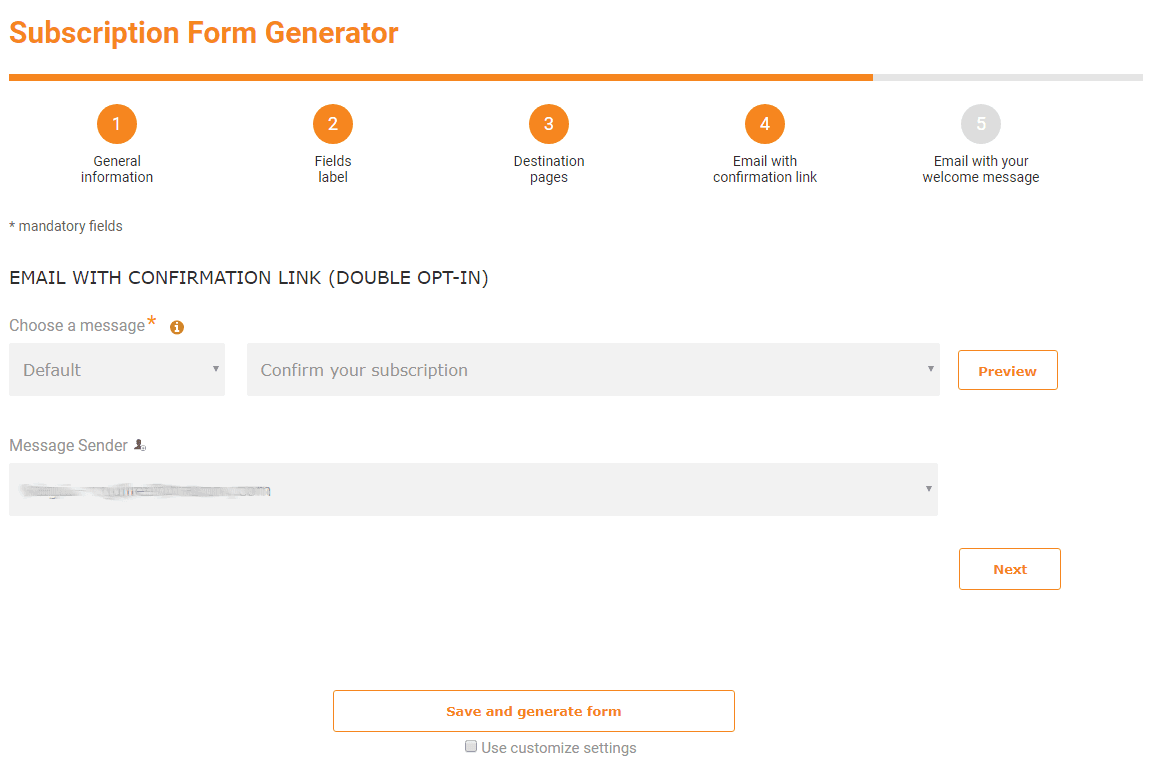 Double opt-in email subscription flow diagram