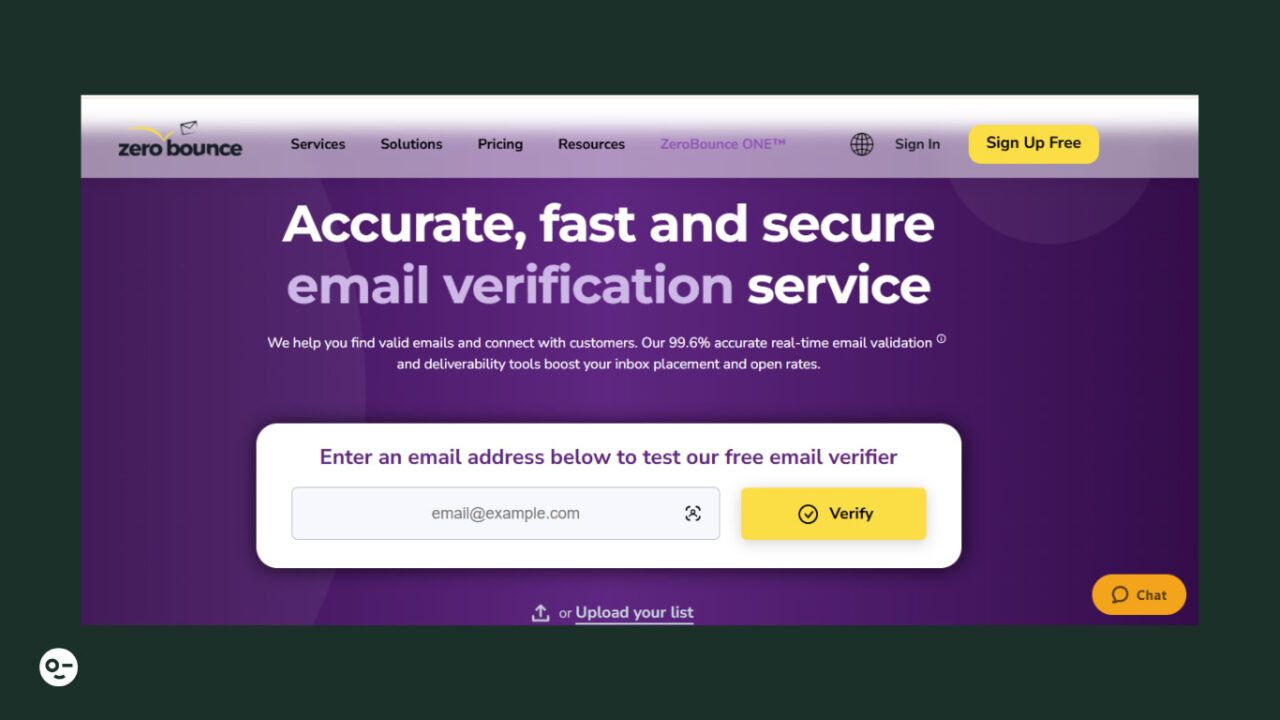 Email verification cleaning a mailing list