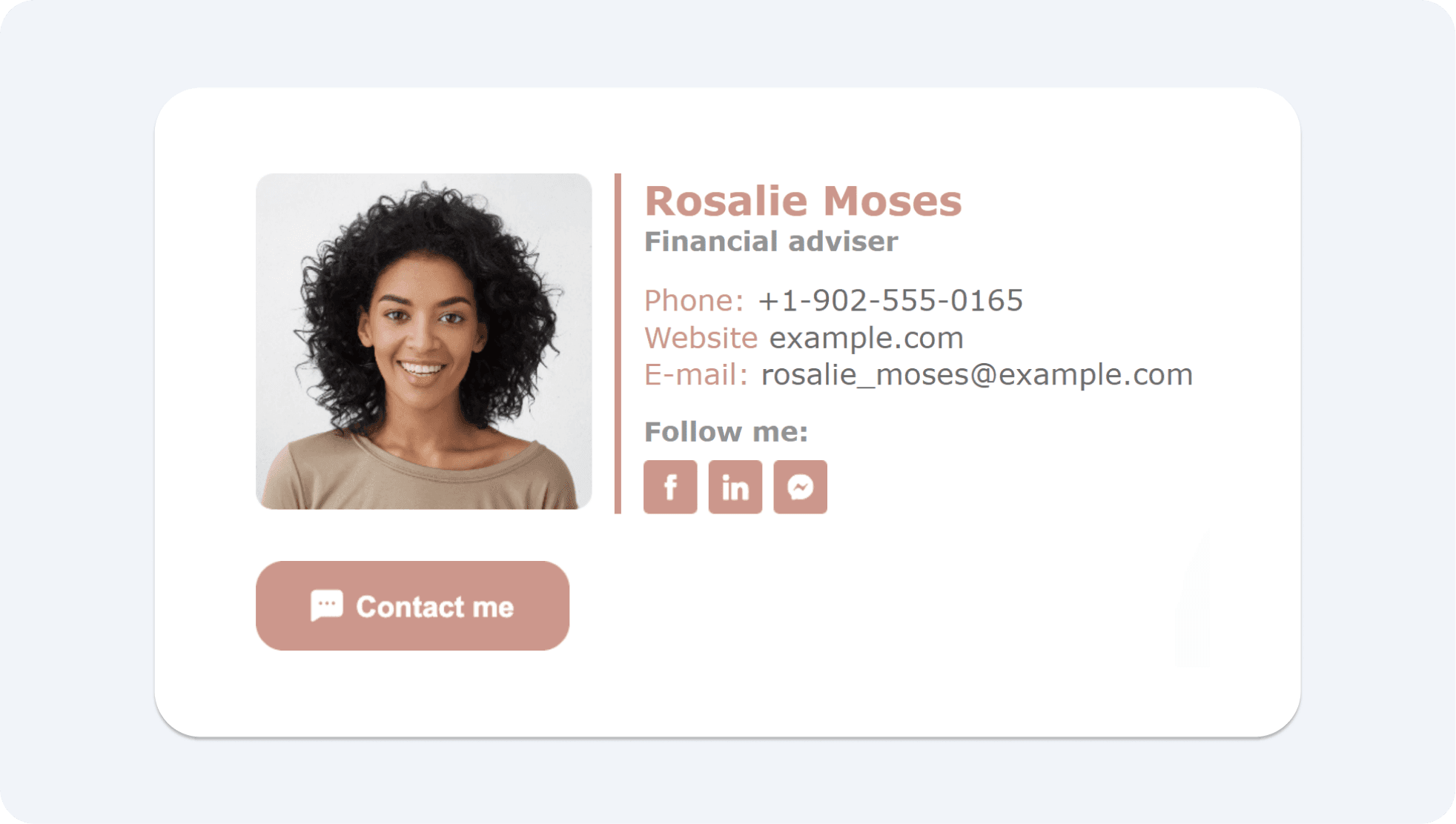 Financial adviser email signature example with disclaimer
