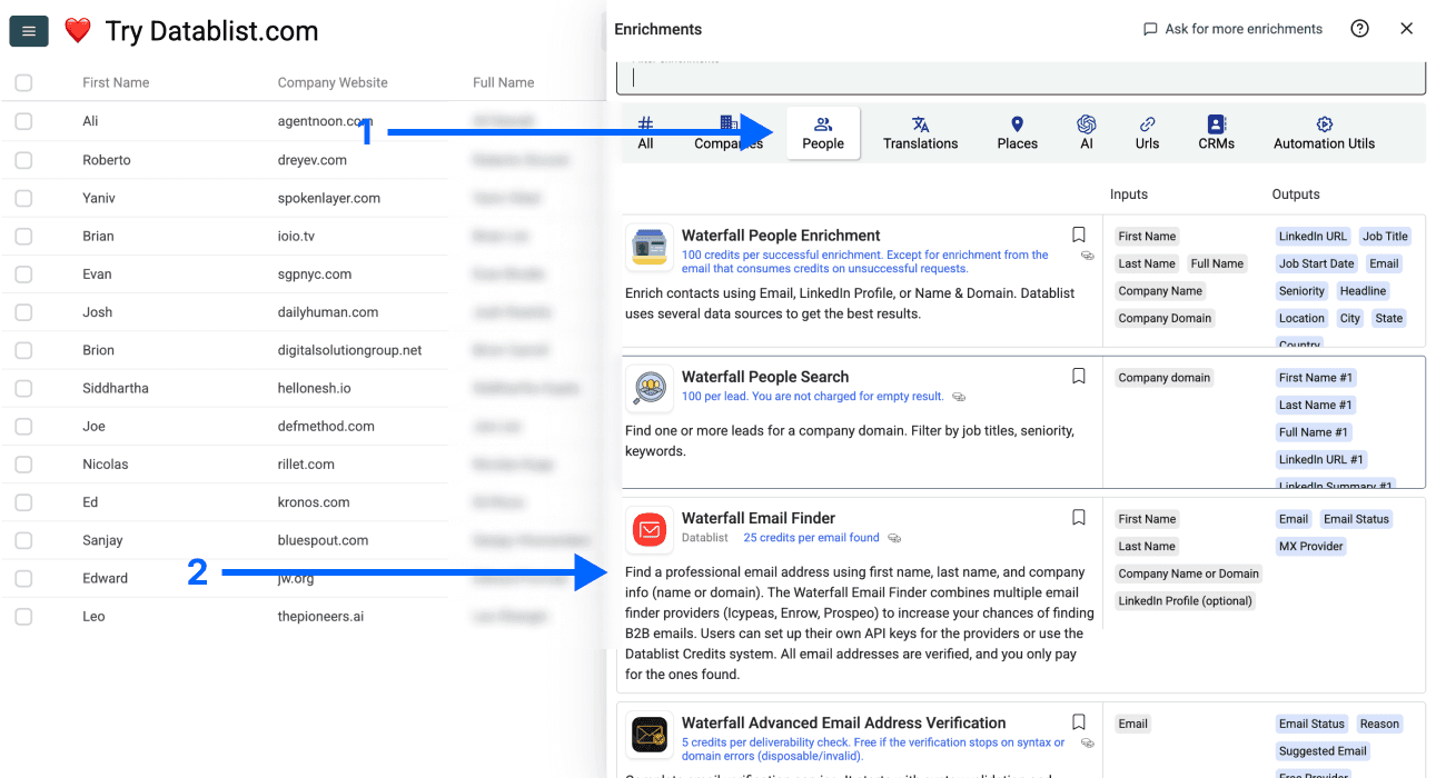 Waterfall email finding across multiple data providers