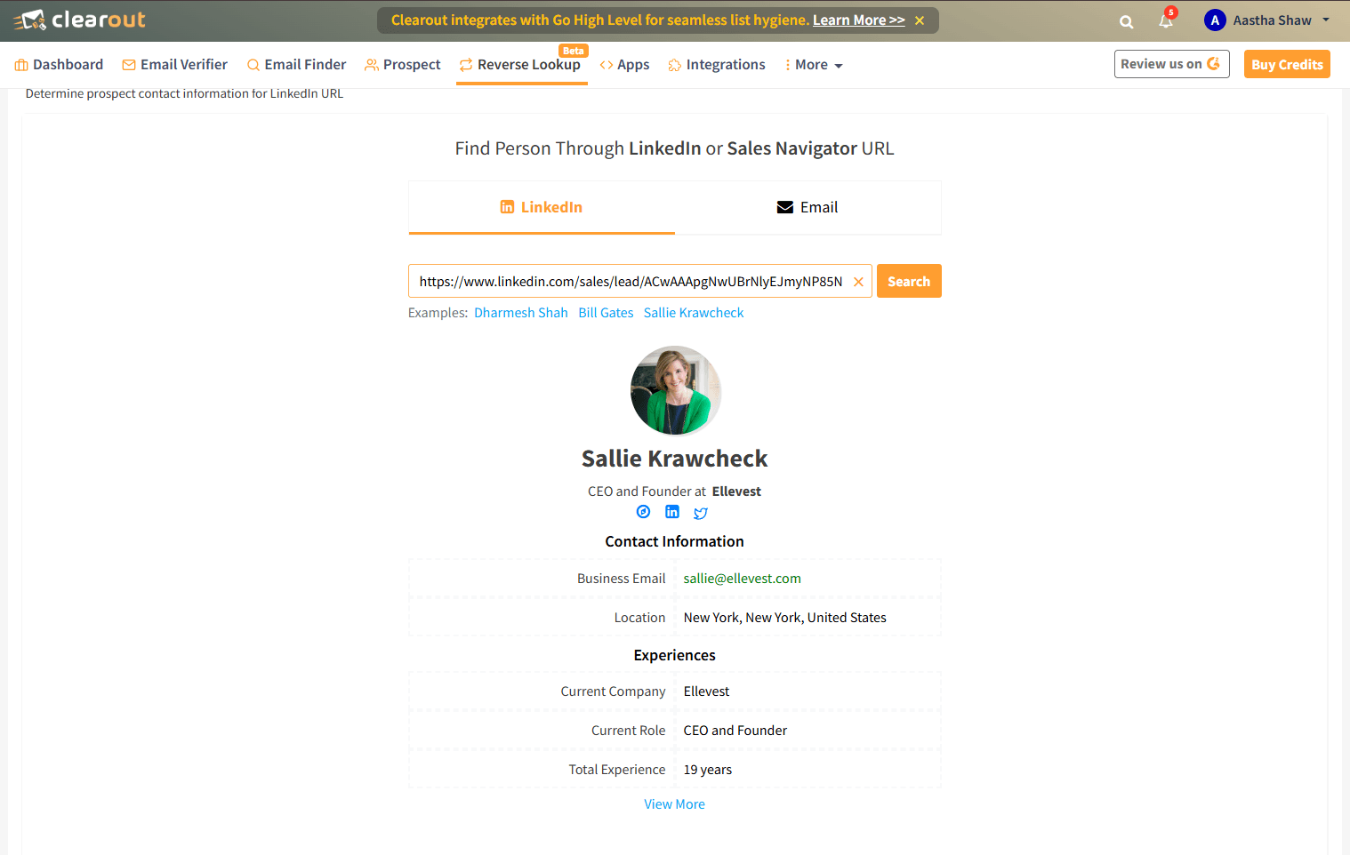 Finding a founder email from a LinkedIn profile