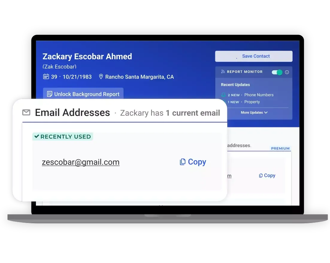 How an email search works to surface a contact
