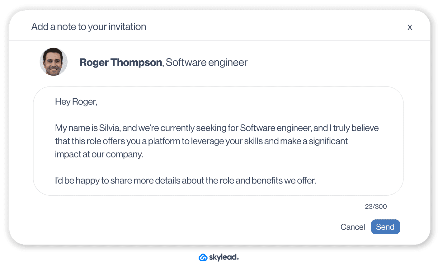 LinkedIn outreach connection request example