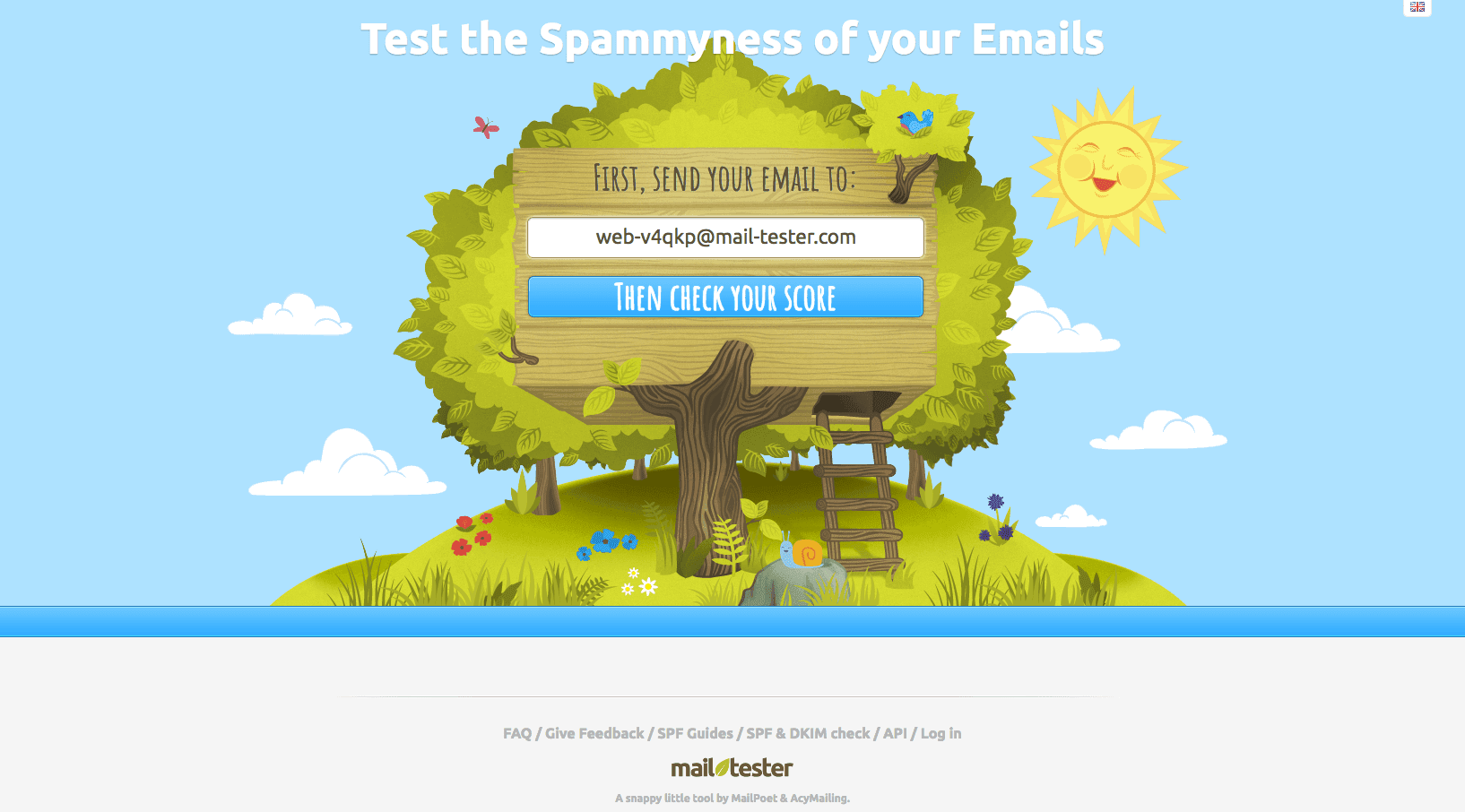 A mail tester spam score result out of 10