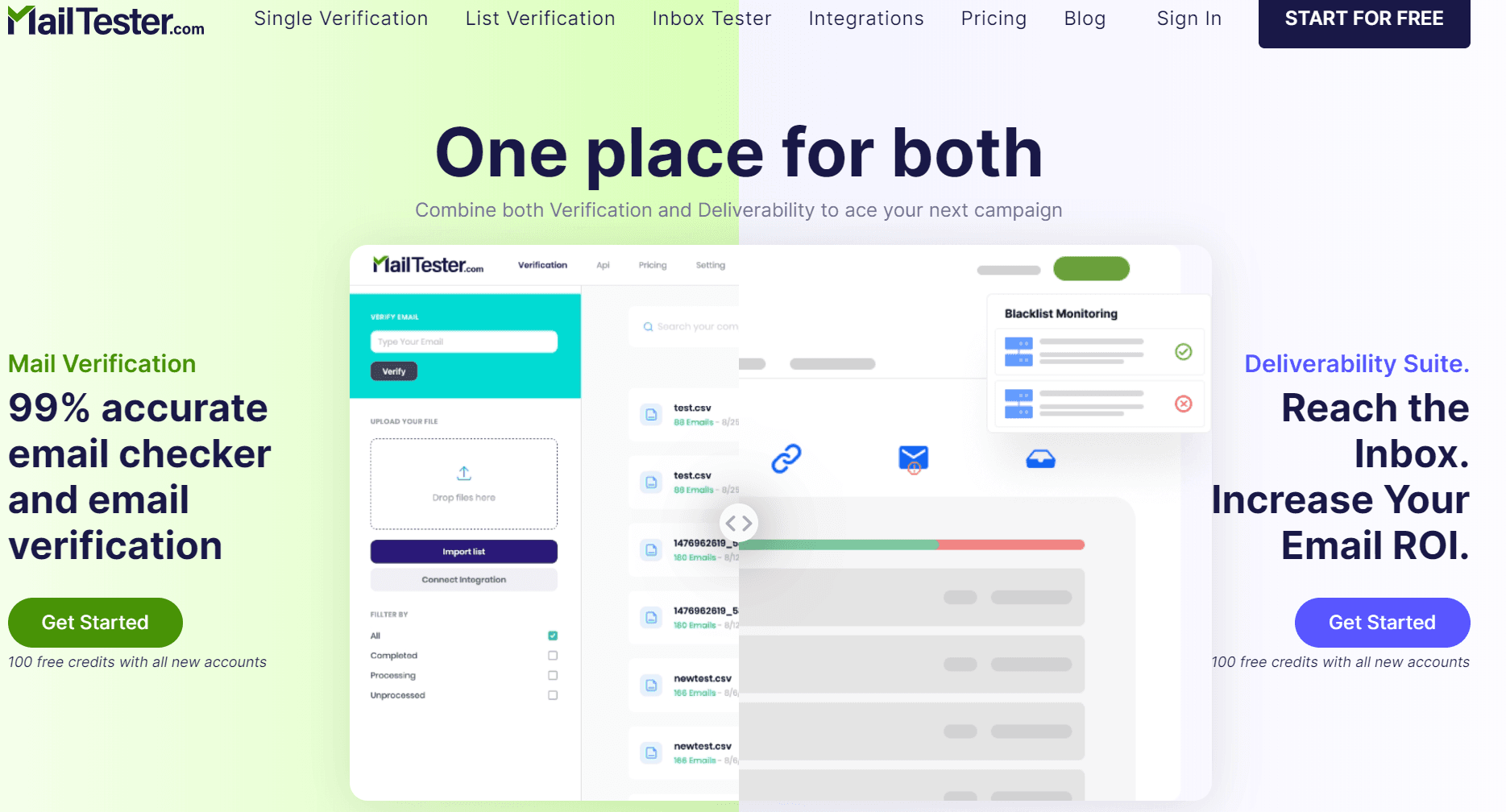 A mail tester tool showing where to send your test email
