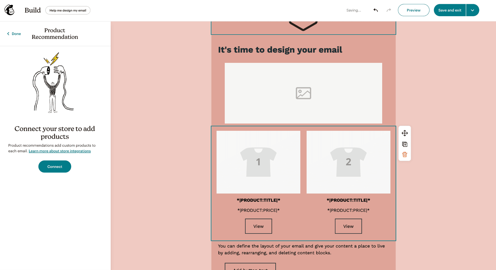Building an email campaign in Mailchimp