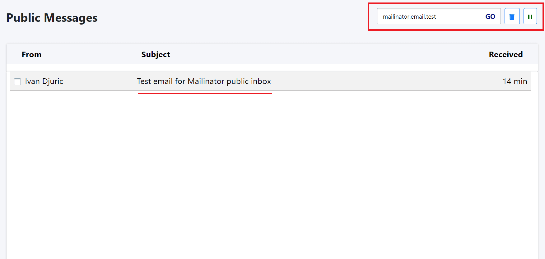 How a Mailinator public inbox works