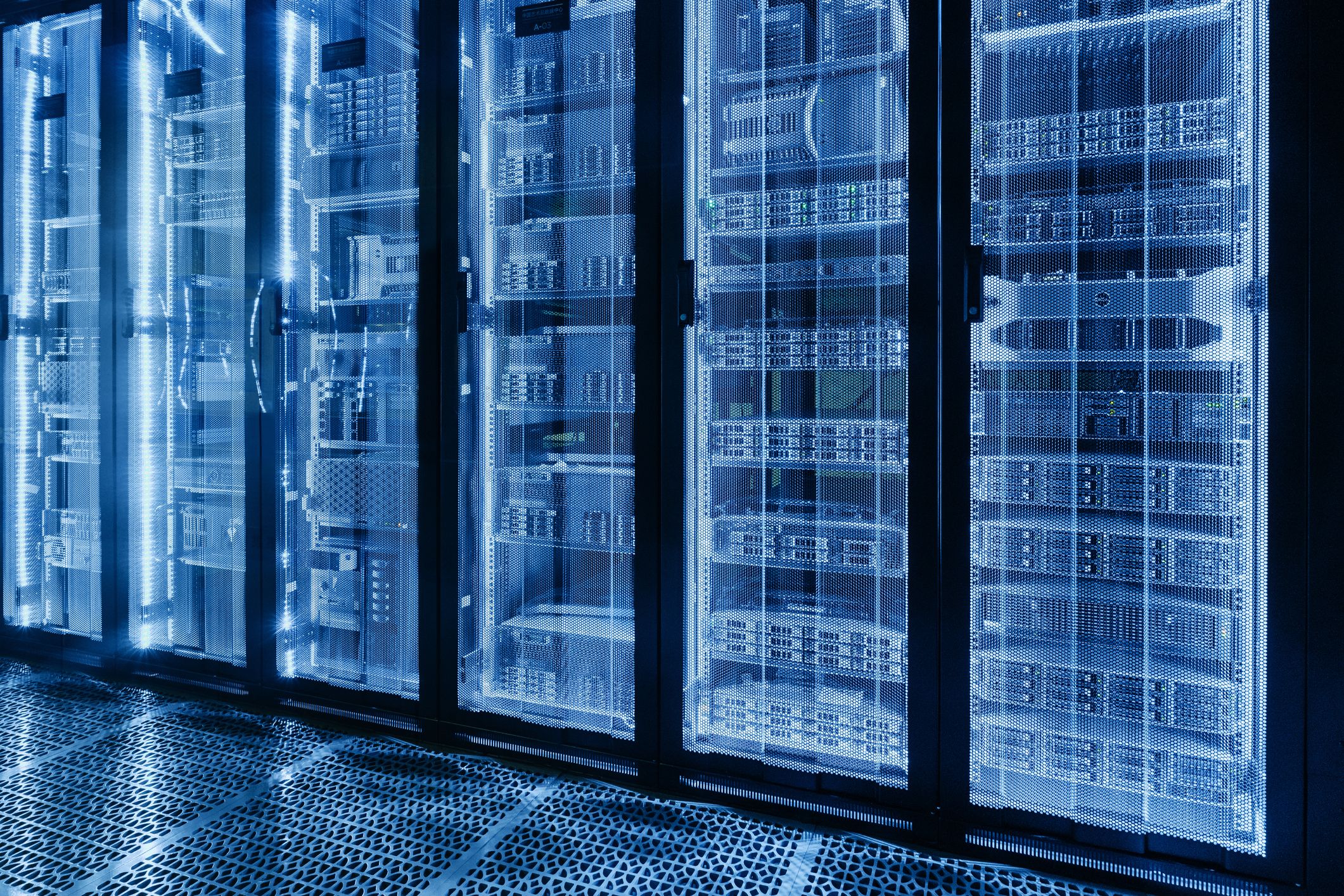 Enterprise data center aisle where DNS records and policy files are hosted