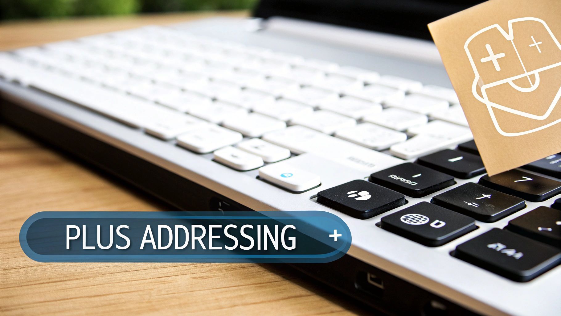 The format of a plus-addressed email showing local part, plus tag, and domain