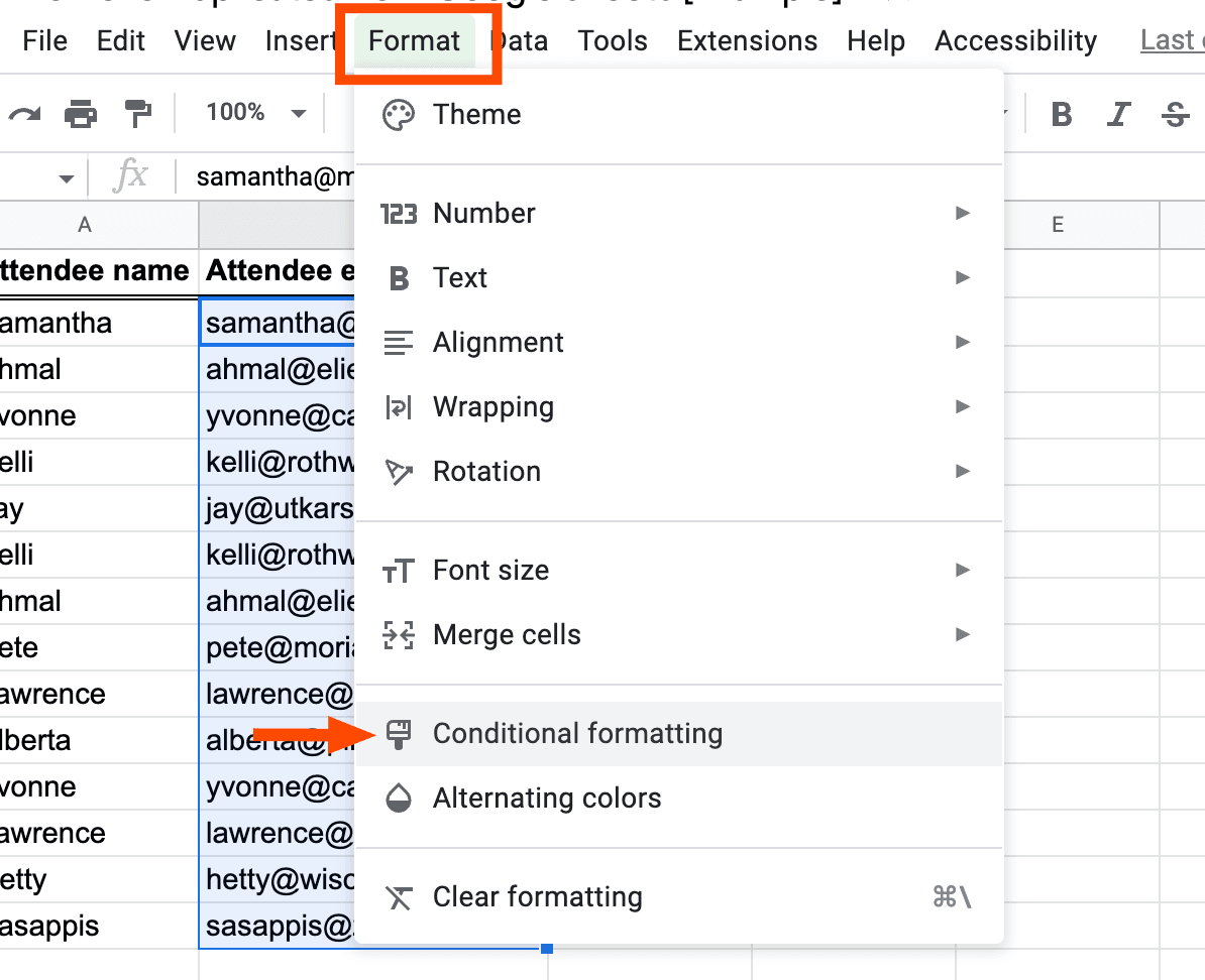 Removing duplicate emails in Google Sheets