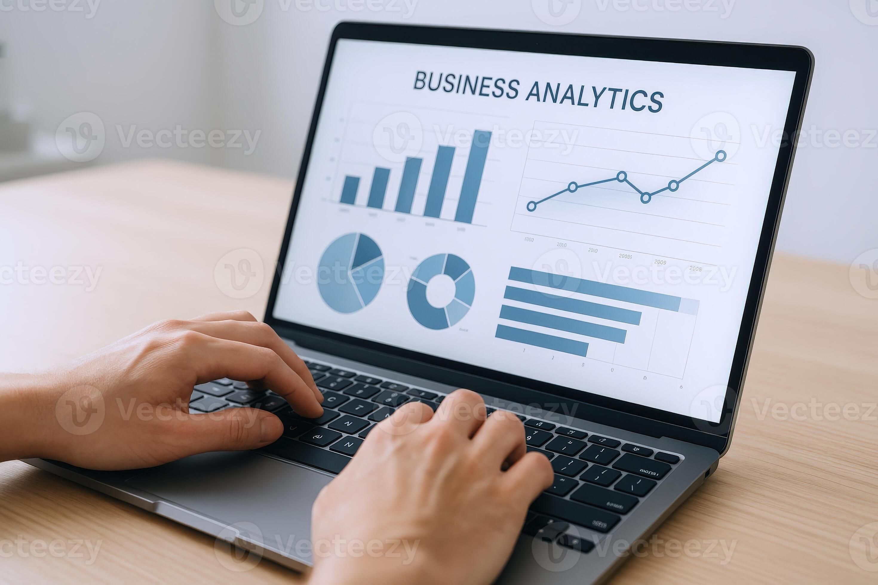 Contact data and analytics on a laptop screen