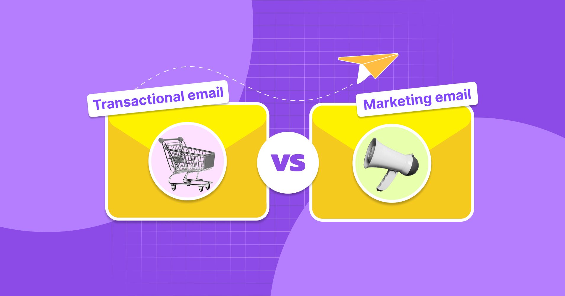 Transactional email vs marketing email banner