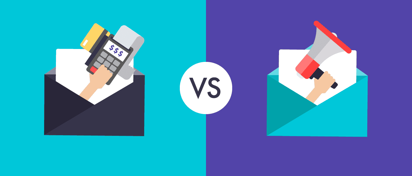 Compare marketing vs transactional emails graphic