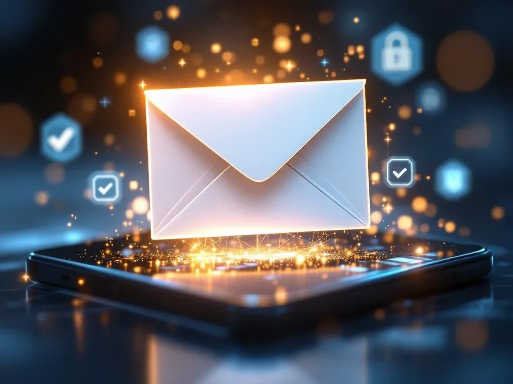 Email delivery and security notification on a smartphone