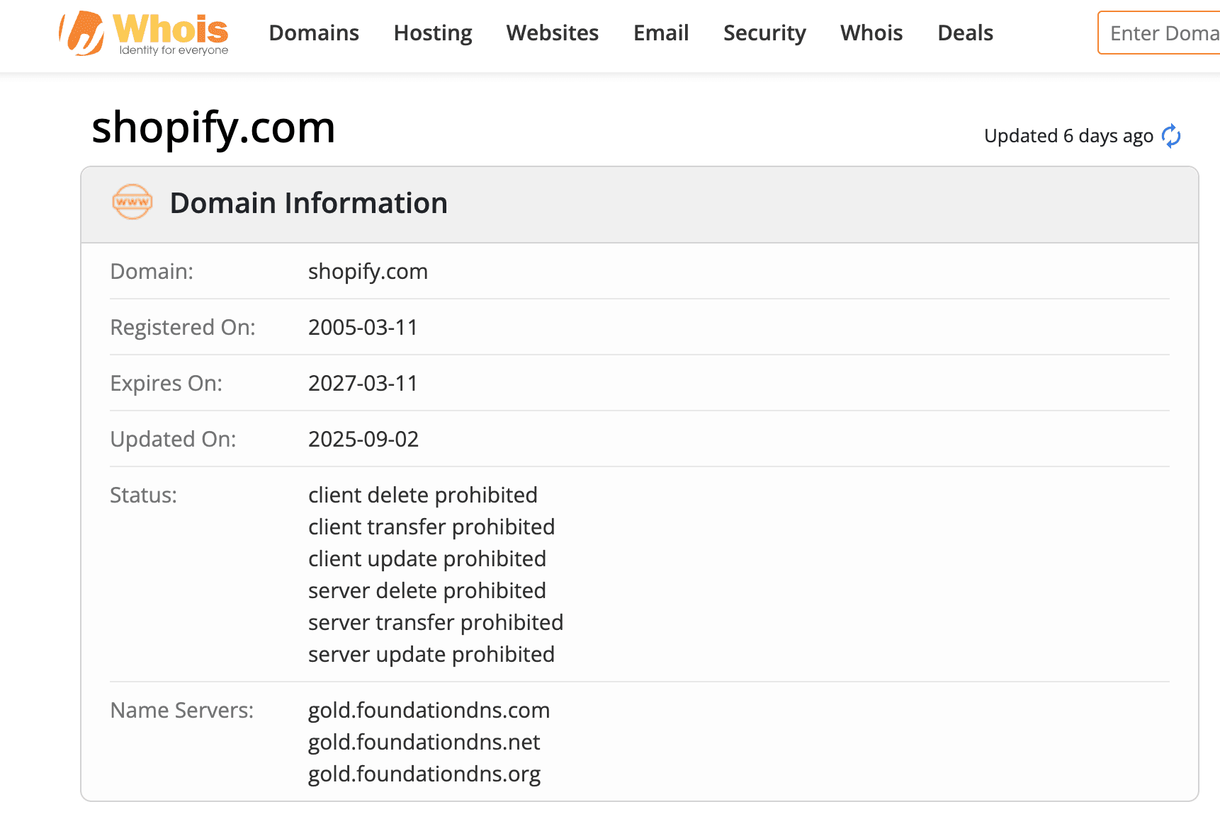 WHOIS lookup result showing the company behind an IP